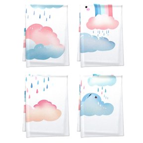Handy Ethnic Boho Tea Towel Cute Curve Rainbow Cartoon Arch Durable Decorative Hand Towels Boho Design Tea Towel Decoration for Window Garden Home Washroom 4PCS 16x24 Inches