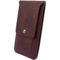 thumbnail image 1 of Handy Faux Leather Protective Vertical Wallet Carrying Case Pouch with Keychain Carabiner and Rear Belt Loop fits up to 6", 6.25" XL sized phones (or up to 6.5in x 4in), 1 of 5