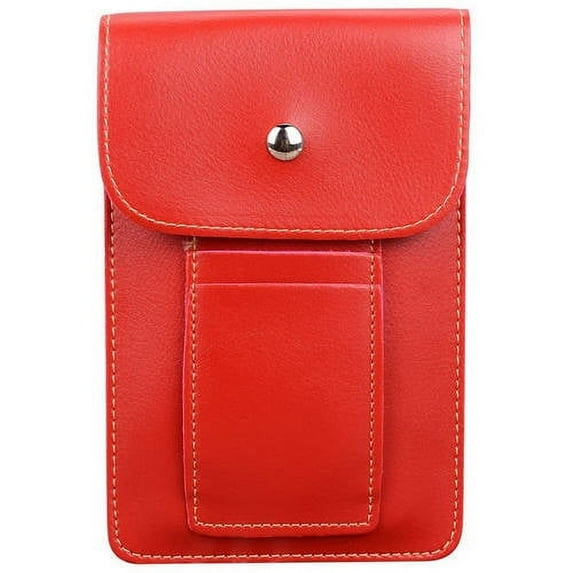 Handy Faux Leather Protective Vertical Wallet Carrying Case Purse bag with Shoulder Strap fits up to 6", 6.25" XL sized phones (or up to 7in x 4.25in)