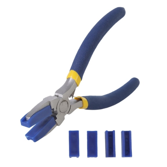 Handy Flat Nose Pliers Equipped with 2 Additional Plastic Jaws for Gentle Handling