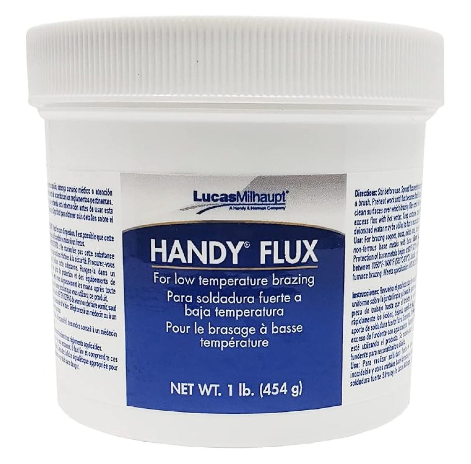 Handy Flux Paste - Professional Solder for Jewelry, , Silver, Copper, Brass, Steel - High Heat, Strong , Easy Cleanup after Soldering - 1 Lb Jar