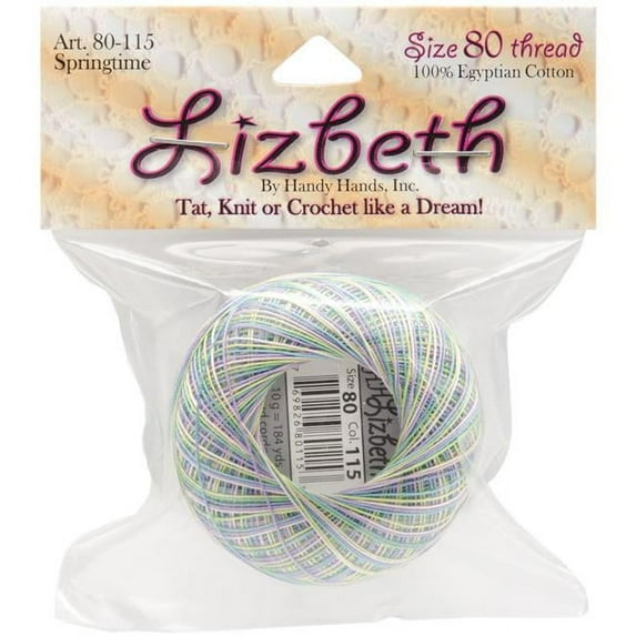 Handy Hands HH80-115 Lizbeth Cordonnet Cotton Thread, Springtime - Size 80