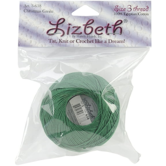 Handy Hands Lizbeth Cordonnet Cotton Size 3-Christmas Green