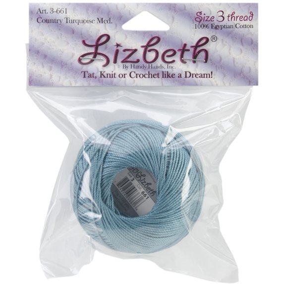 Handy Hands Lizbeth Cordonnet Cotton Size 3-Country Turquoise Medium