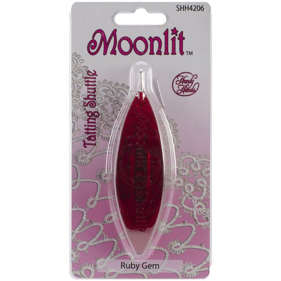 Handy Hands Moonlit Tatting Shuttle W/Hook-Ruby Red