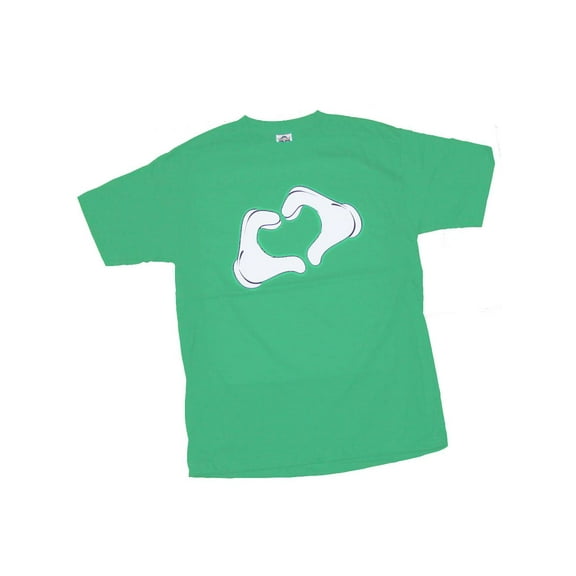 Handy Heart Graphic T-shirt Green, Large