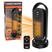 Handy Heater 3D Heat Tower 1500W Oscillating Space Heater with Remote, Adjustable Thermostat and Timer, Black