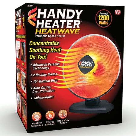 Handy Heater Heatwave Ceramic, Parabolic Electric Space Heater, As Seen On TV