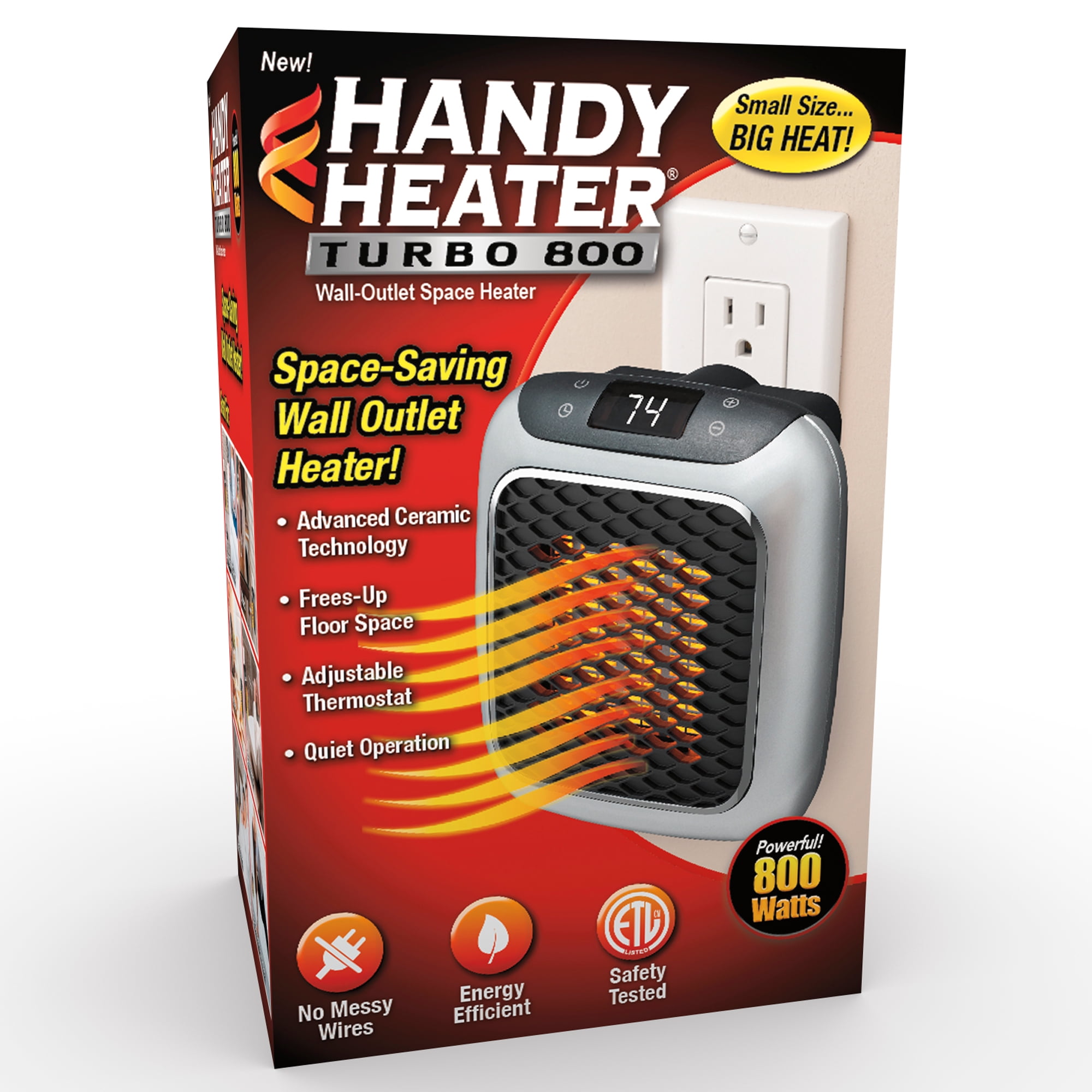 Handy Heater Turbo, Personal Electric Ceramic Space Heater, 800 Watts. New  - Walmart.com