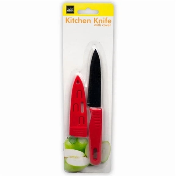 Handy Helpers Kitchen Knife With Cover - Red