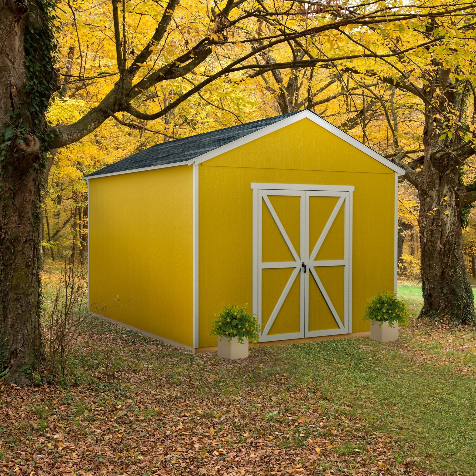 Handy Home Products Astoria 12 ft x 12 ft Wood Shed