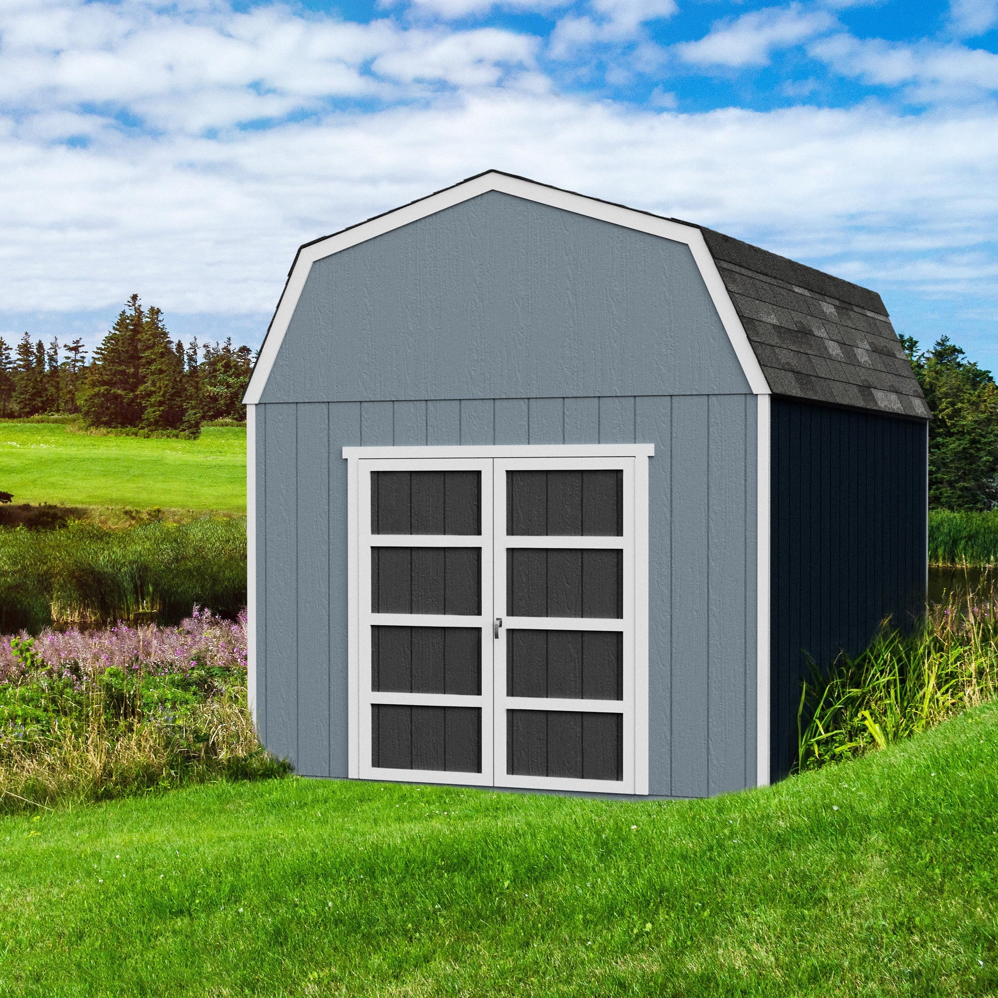 Braymore 10' x 12' Brown Wooden Storage Shed Kit with Shelving