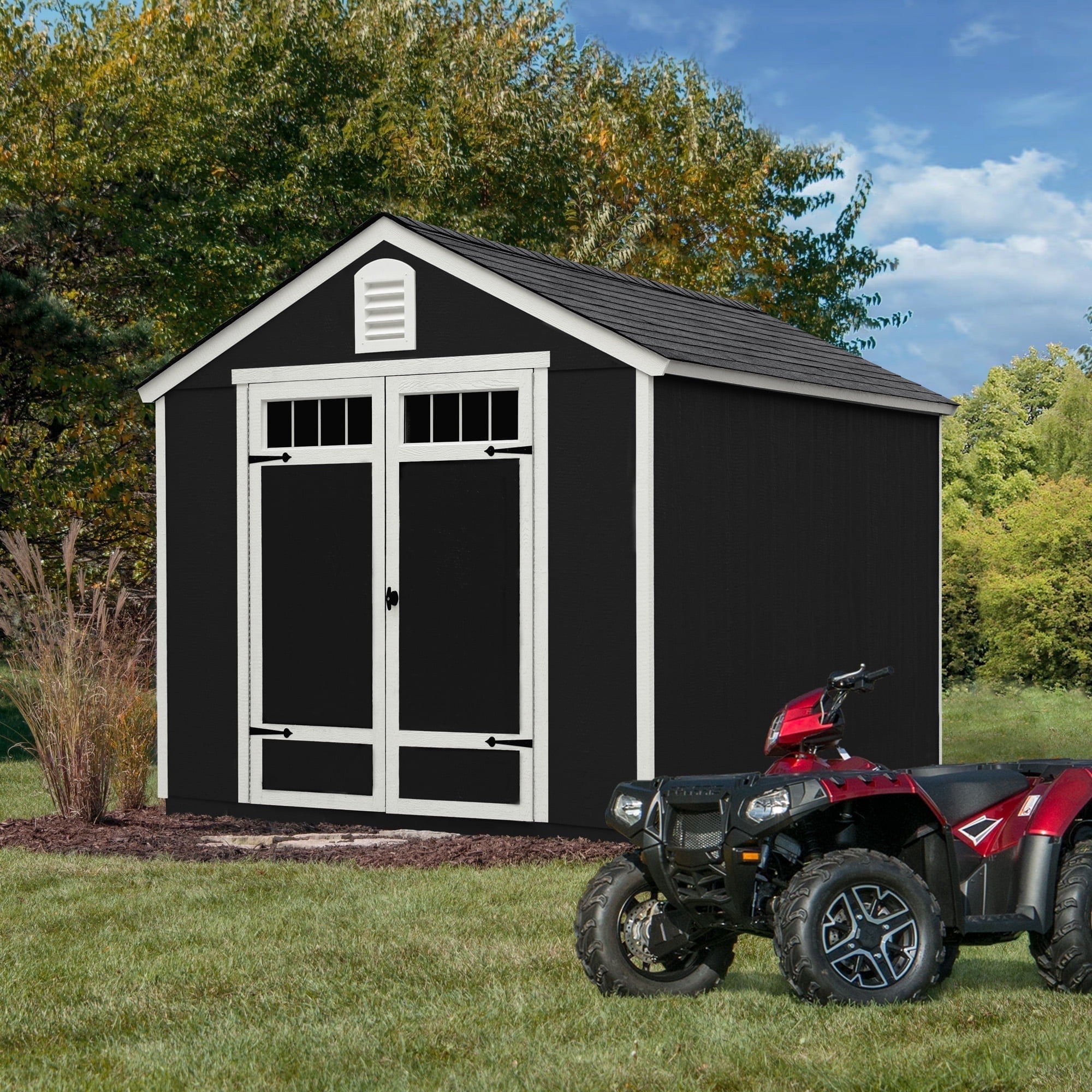 Handy Home Products Greenbriar 8 ft. x 12 ft. Wood Storage Shed (Floor Included)