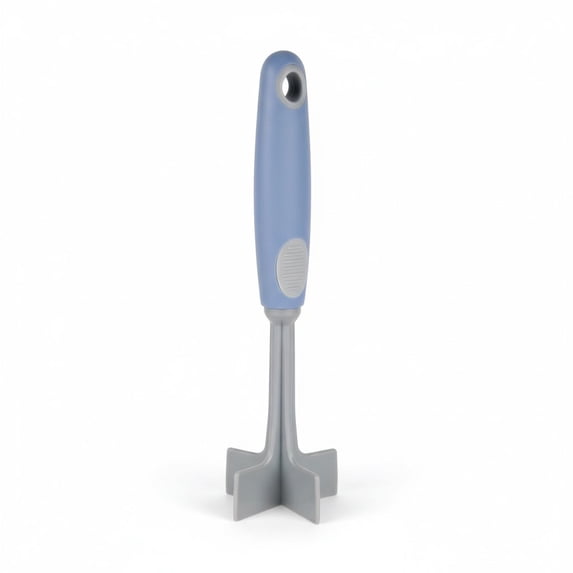 Handy Housewares 10-Inch Soft Grip Handle Meat Chopper / Food Masher, Pastel Blue