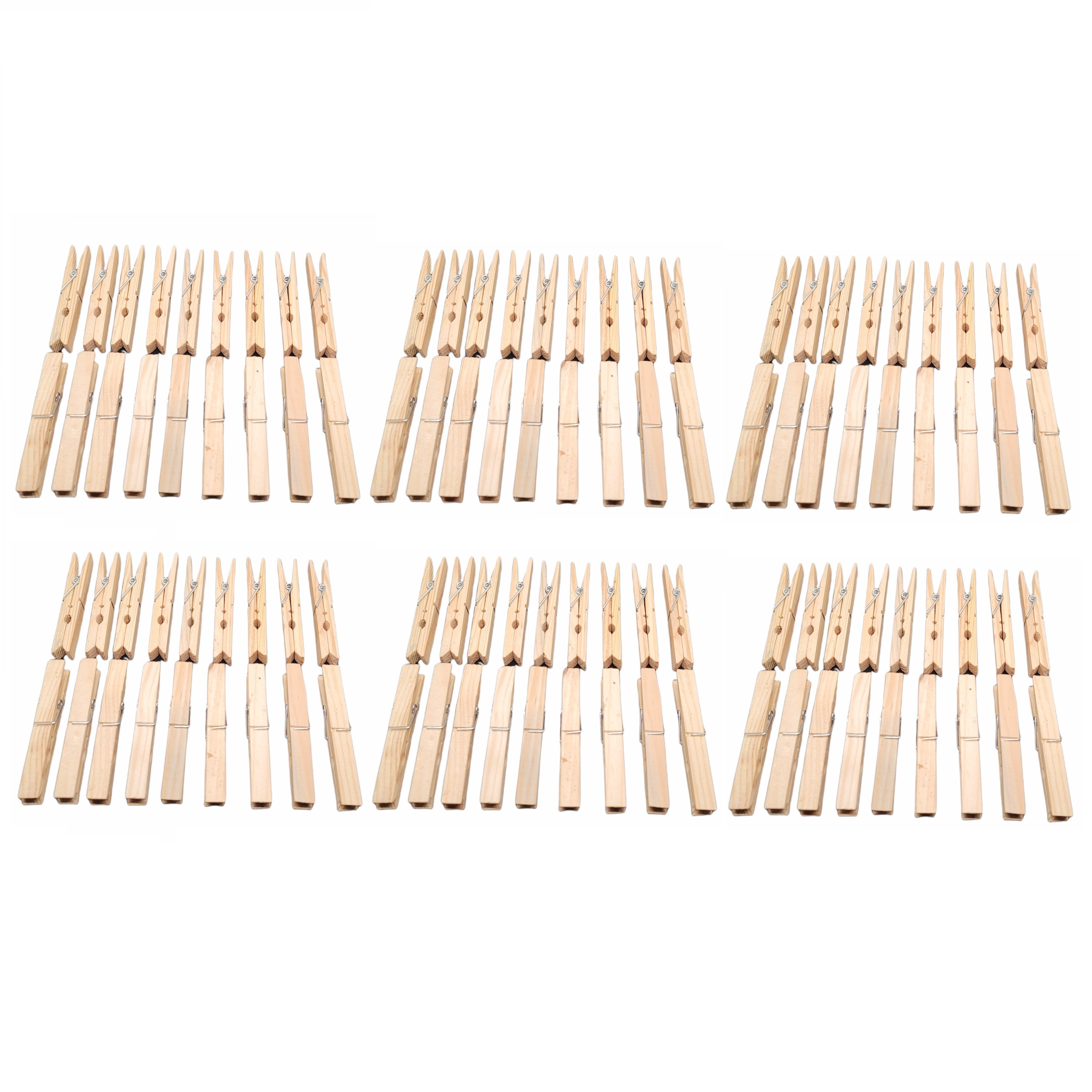 260+ Wooden Clothes Pins Spring Loaded 3 Sizes Nearly 5 Lbs