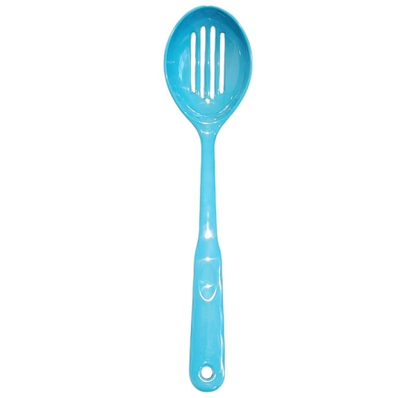 Handy Housewares 12.5" Long Handled Colorful Melamine Slotted Serving Spoon - Blue 3 Pack