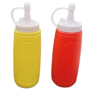 Handy Housewares 2 pc Squeezable Picnic Condiment 8 oz. Squeeze Dispenser Storage Bottles - Great for Ketchup Mustard or BBQ Sauce!