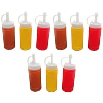 Handy Housewares 3 pc Condiment Squeeze Bottles Set - 4 oz Mini Dispensers for Ketchup, Mustard & BBQ Sauce 3 Sets