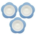 thumbnail image 1 of Handy Housewares 4.25" Flower Shaped Kitchen Sink Strainer Basket - Fits Most Standard Sinks - Pastel Blue 3 Pack, 1 of 4