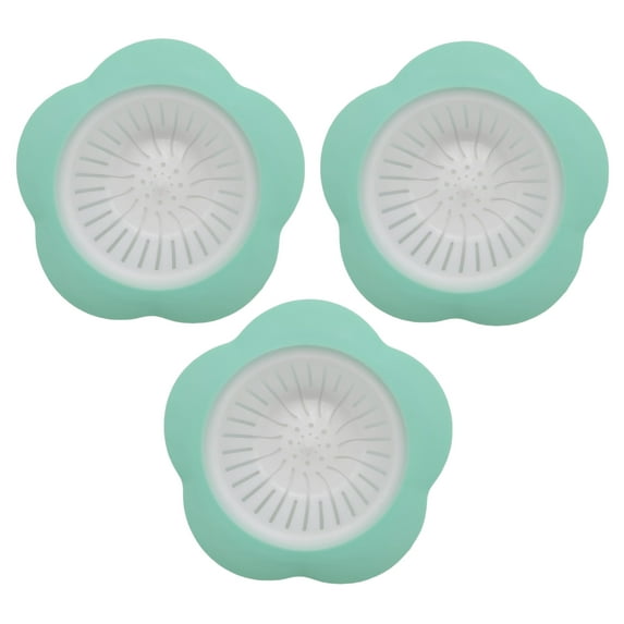 Handy Housewares 4.25" Flower Shaped Kitchen Sink Strainer Basket - Fits Most Standard Sinks - Pastel Green 3 Pack