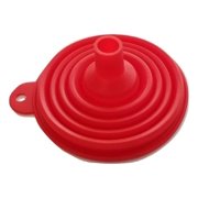 Handy Housewares 4" Wide Space-Saving Collapsible Flexible BPA-Free Silicone Kitchen Funnel - Red