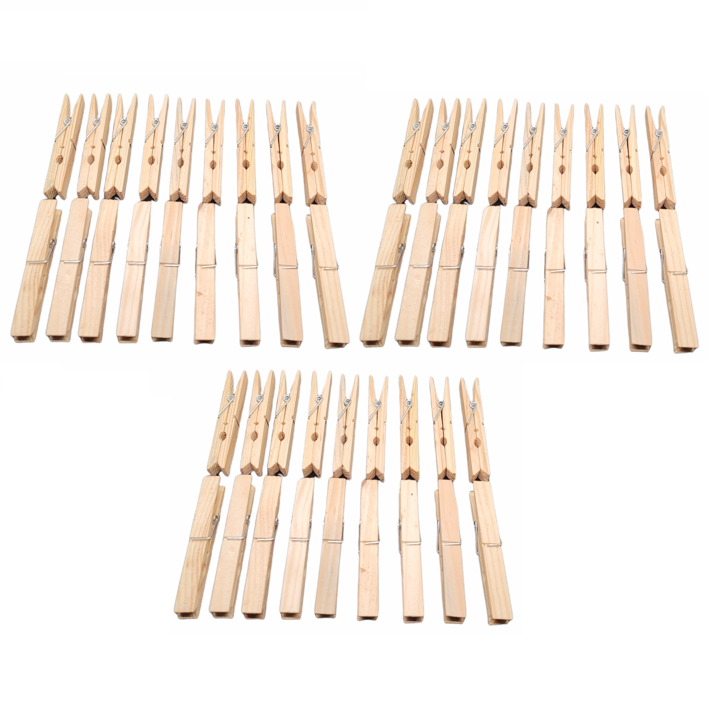Set of Heavy-Duty Wooden Clothespins