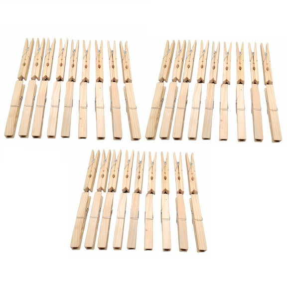 Handy Housewares 54-Piece Large 3.75" Long Wooden Clothespins, Great Wood Spring Clips for Everyday Clothes Hanging, Laundry, Towels, Crafts
