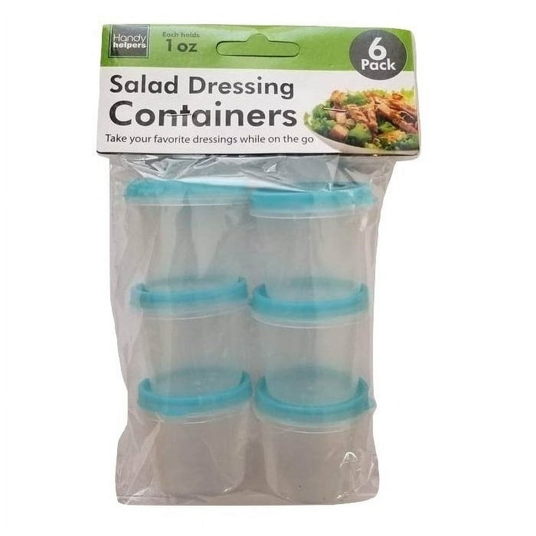 Handy Housewares 6 Piece Reusable Salad Dressing 1oz Container Set with  Snap Airtight Lids - Great for Lunches On The Go