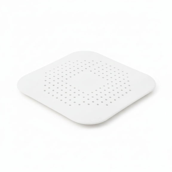 Handy Housewares 6" x 6" Flat Drain Hair Trap Catcher, White