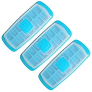 Handy Housewares Anti-Spill 14-Cubes Covered Ice Cube Tray with Easy Flip and Fill Lid 3-pack