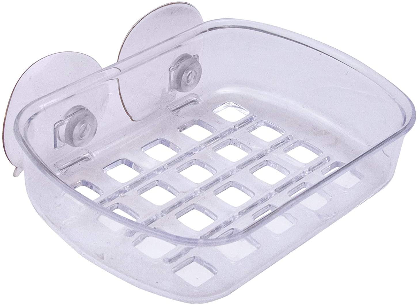 Handy Housewares Clear Plastic Wall Mount Shower / Bath Soap Bar Holder Dish wth Suction Cups ...