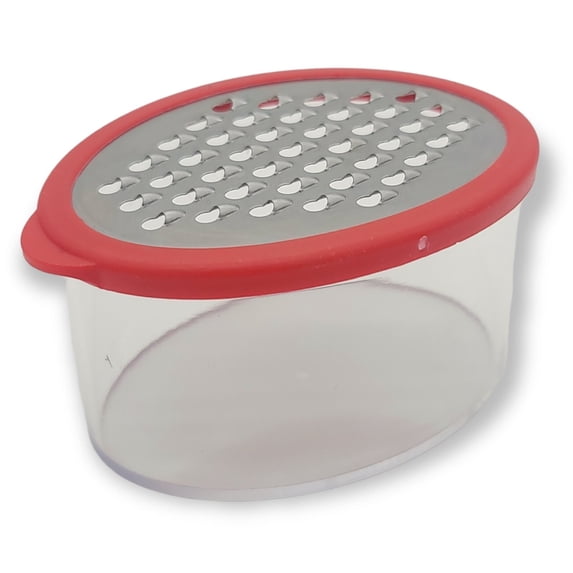 Handy Housewares Mini Grater with Container - Ideal for Grating Garlic, Cheese and Zesting Citrus - Random Color