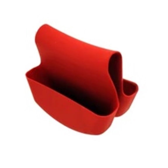 Handy Housewares Sink Caddy Saddle Flexible Sponge Holder - Fits Any Standard Double Kitchen Sink - Red