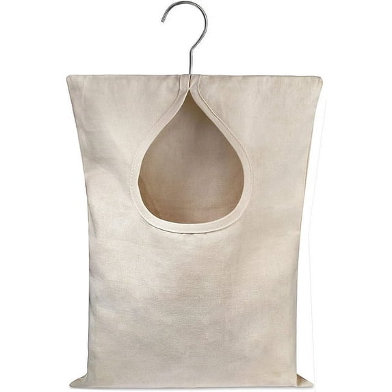 Handy Laundry Clothespin Bag-Holds 100 Medium-Sized Clothes Pins, Durable Polyester Material, Hook for Hanging and Effortlessly Sliding on The Clothesline