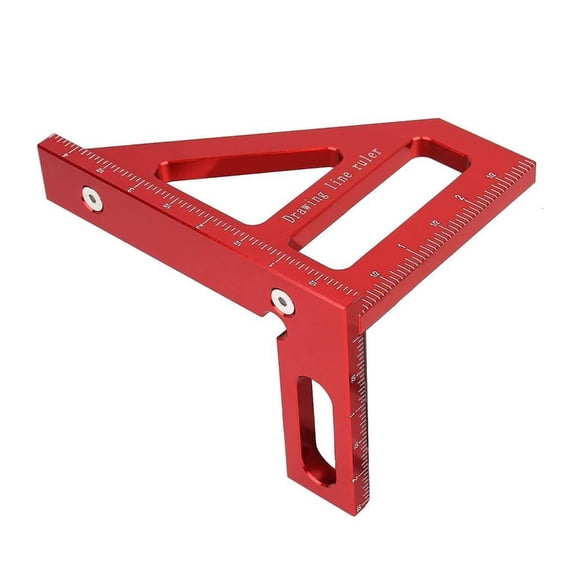 Handy Measuring Tool Multipurpose Aluminum Alloy Square Ruler with Clear Scale 45/90 Degree for Woodworkers