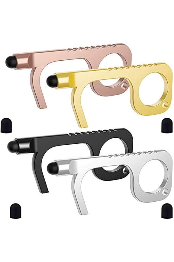 Handy Non-Touch Door Opener - Heavy-Duty Reusable Stylus Keychain - Germ Key Tool (4 Pack)$$Tools & Hardware Other