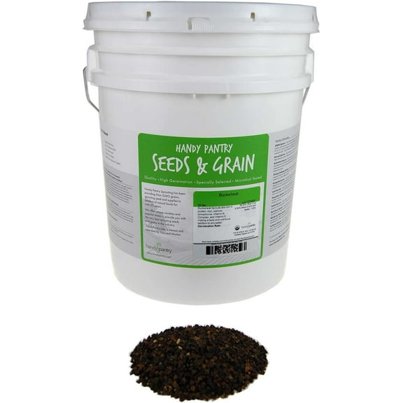 Handy Pantry Bulk Organic Buckwheat Sprouting Seed - 25 Lbs - Unhulled - Organic - Gardening, Growing Salad Greens, Sprouts & Food Storage - Buck Wheat Sprout