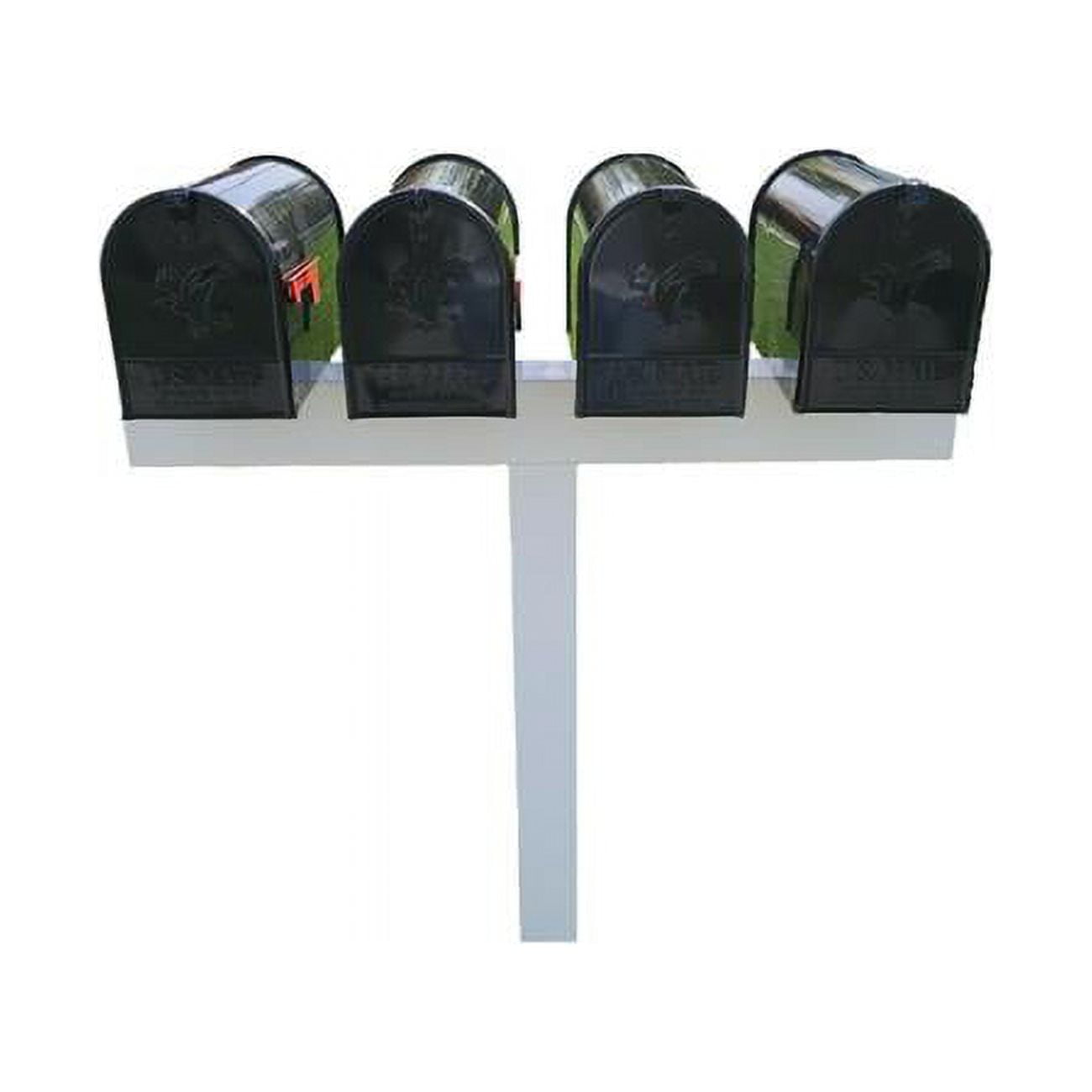 White Vinyl Mailbox Post Sleeve for Four Mailboxes
