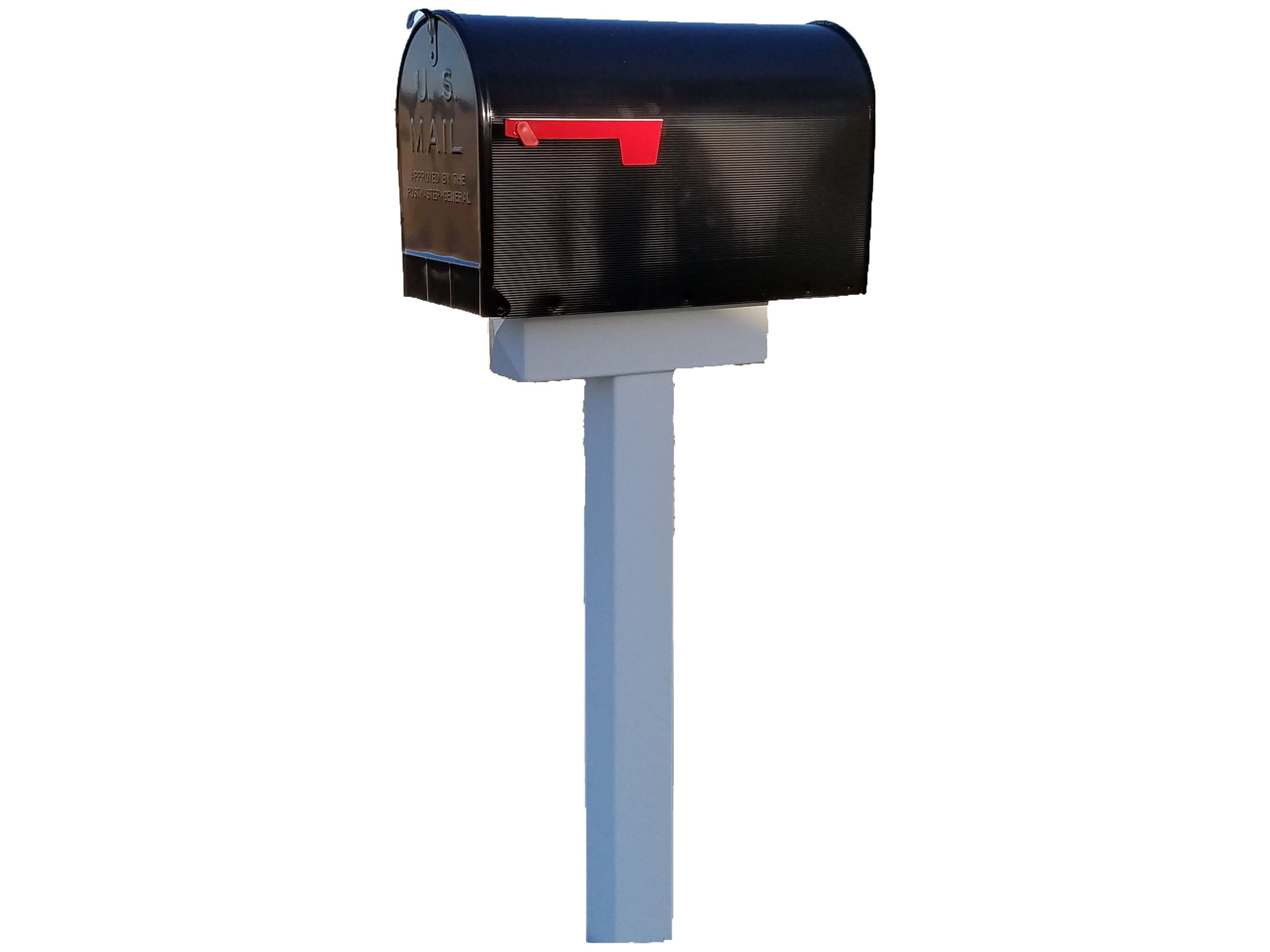 Handy Post Solo, HP1WSOLO, 42in x 15in, White, Vinyl Mailbox Post
