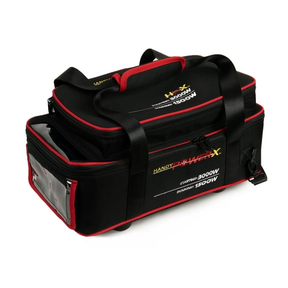 Handy Power X 1500 Watt Weather Resistant Pure Sine Wave Power Source Inverter Generator 4 x 110V AC Outlets Includes Heavy Duty Cables Perfect for Outdoor RV Van Camping Emergency and Job Site