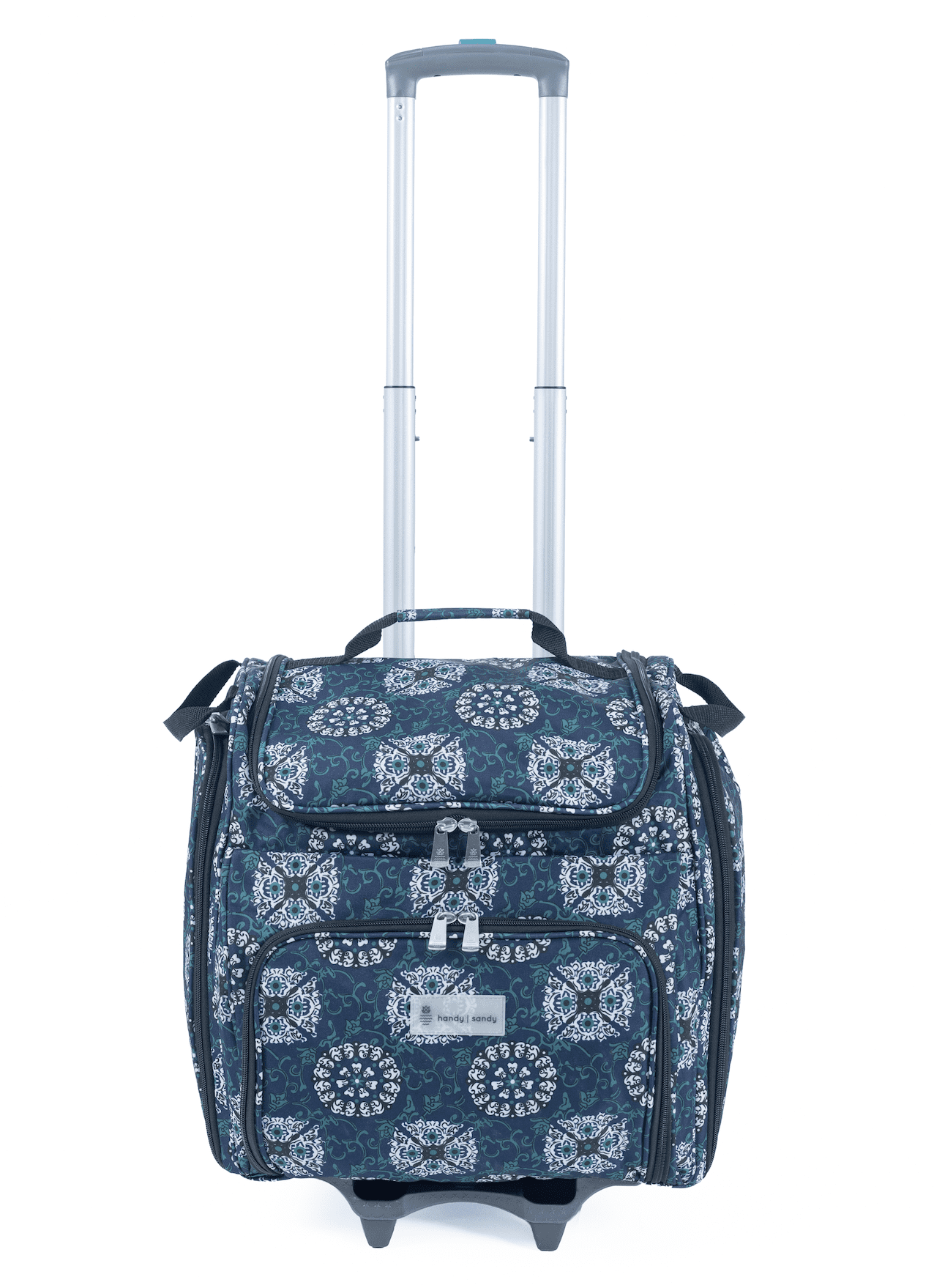 Handy Sandy Crafter’s Tote Bag Organizer, Storage Bag for Craft Supply, and Scrapbooking Carrier w/Handle and Wheels-Blue MD