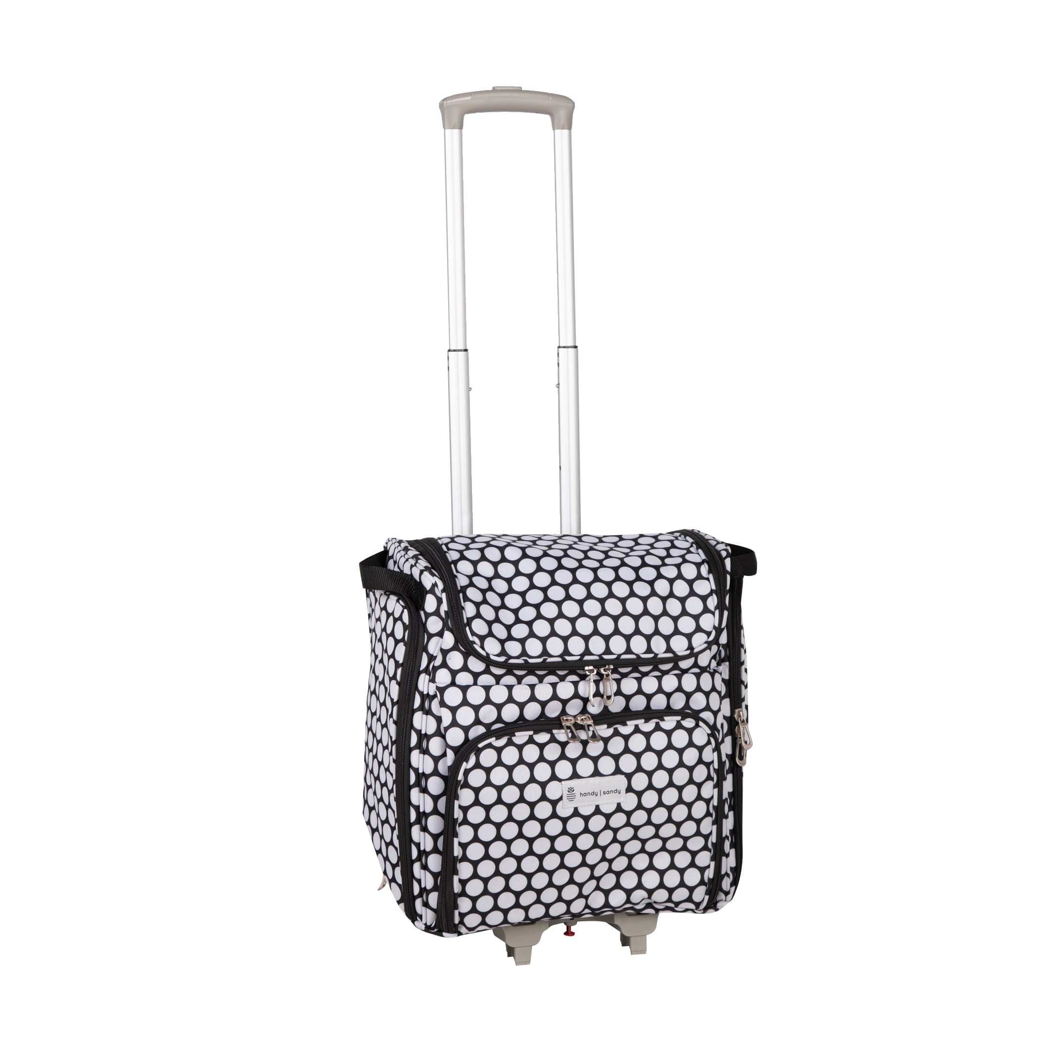 Handy Sandy Crafter’s Craft Tote Bag Organizer, Dots- Storage Bag for Craft Supply, Sewing & Scrapbooking Carrier with Handle and Wheels for Organization for School, Supplies, Tools, Medical, Office