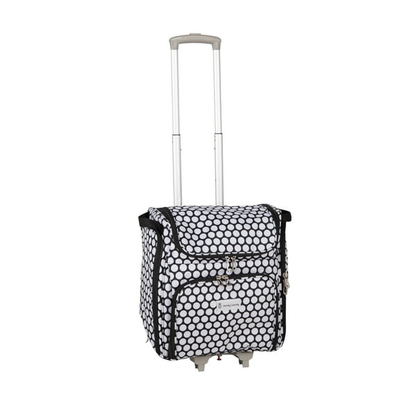 Handy Sandy Crafter’s Craft Tote Bag Organizer, Dots- Storage Bag for Craft Supply, Sewing & Scrapbooking Carrier with Handle and Wheels for Organization for School, Supplies, Tools, Medical, Office