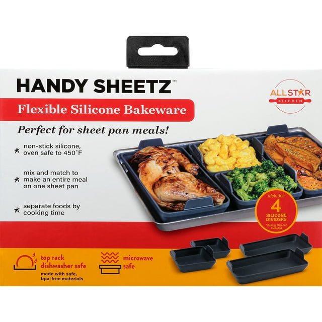 Handy Sheetz 4pc Silicone Baking Trays, Kitchen Sheet Pan Set for Oven