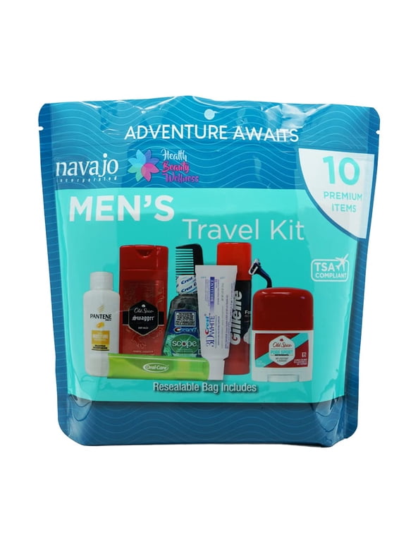 TSA Approved Men's Travel Kit - 9 Pieces with Shave Cream