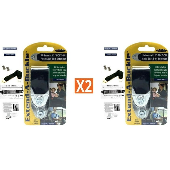 Handy Trends Extend a Buckle Universal 12" Bolt on Auto Seat Belt Extender Set 2