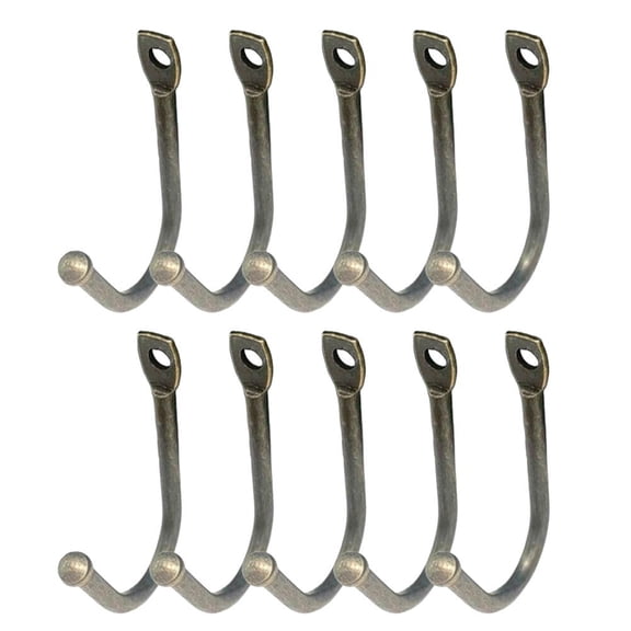 Handy Vintage Wall Hooks Bronze, Single-Hook Hangers with Screws for Garden Tools Bags Keys and Jewelry Organization, Antique Bronze, Style A