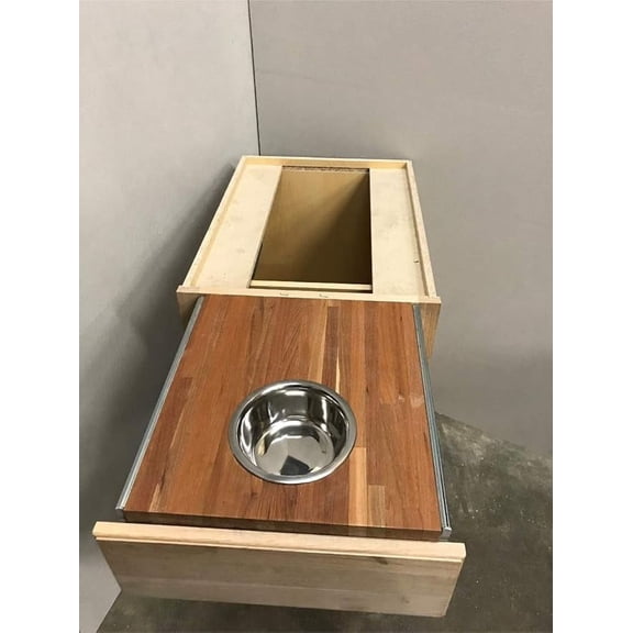 HandyCT Madison Cognac Kitchen Cabinet 34-1/2"H x 24" D with Pull Out Butcher Bl
