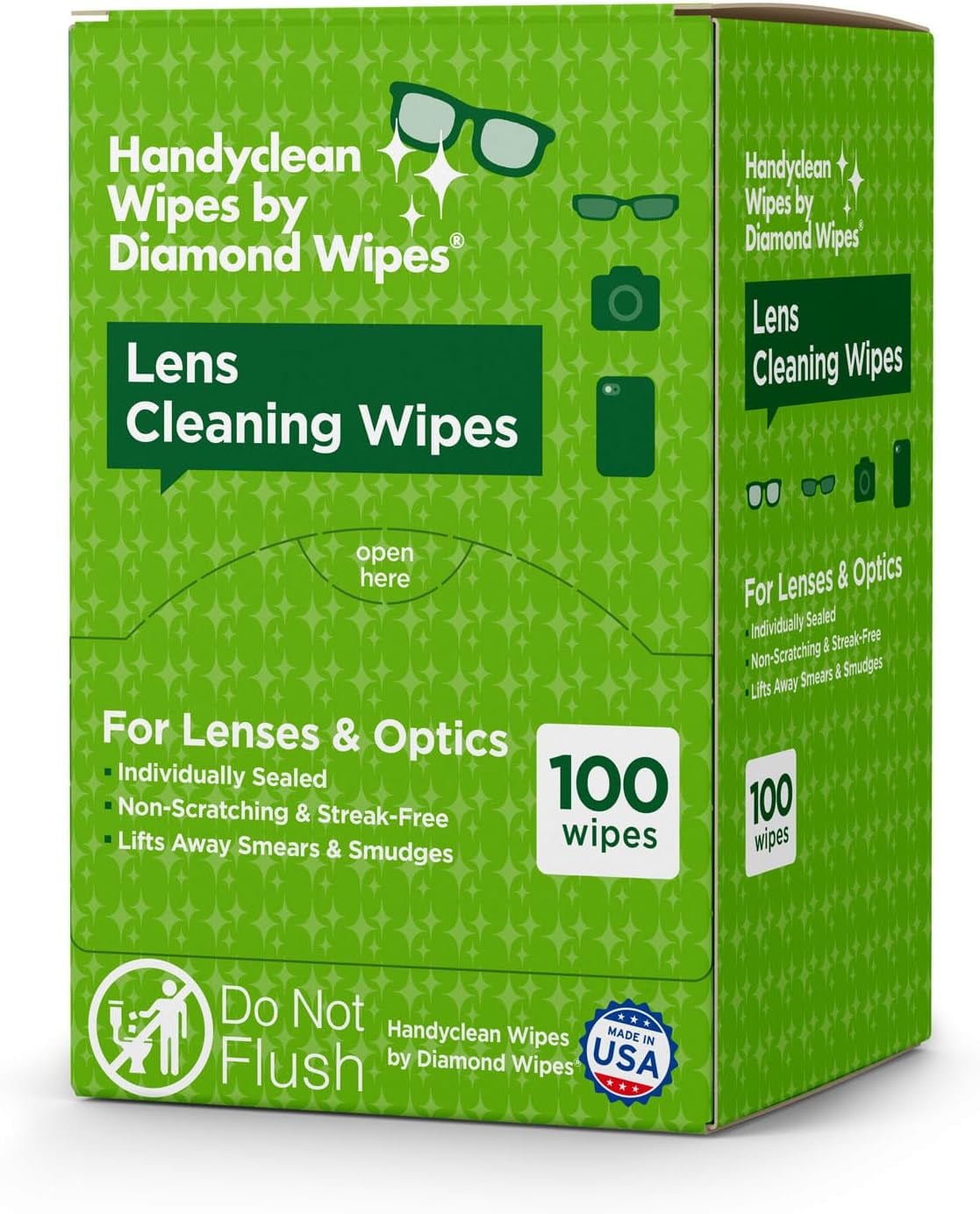 HandyClean PreMoistened Lens Cleaning Wipes, Eyeglass Wipes, Screen