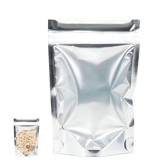 HandyHome 100Pack Resealable Stand Up Storage Bags, Reclosable Zipper Pouch Thick Mylar Bags, Multi Purpose Self Sealing Stand Up Pouches for Household Storage and Merchandise Packaging